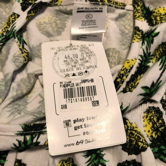 69Slam Bamboo Dress “Pineapples White” - Picture 3 of 5